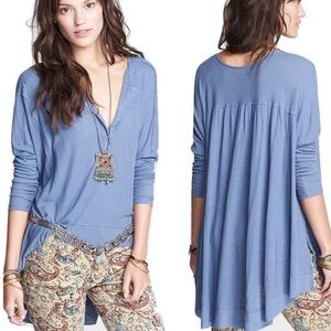 Free People | Benedict Canyon blue Henley, XS